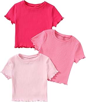 Amazon.com: Floerns Girls 3 Pcs Short Sleeve Lettuce Trim